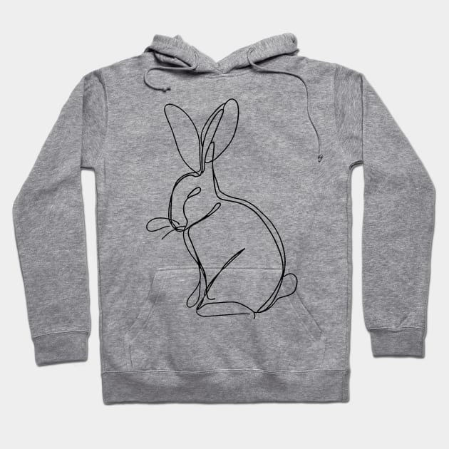 Bunny Rabbit Art | Minimalist line art illustration 1 Hoodie by Jumitu-Art